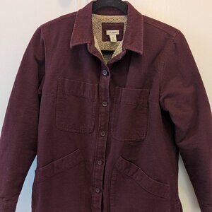 Women's Sherpa-Lined Shacket Deep Wine | L.L. Bean petite xs